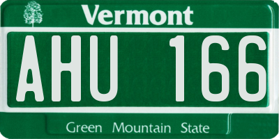 VT license plate AHU166