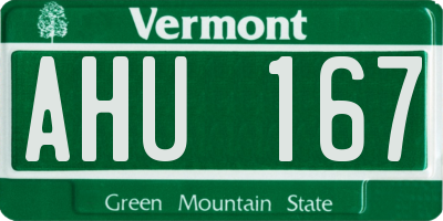 VT license plate AHU167