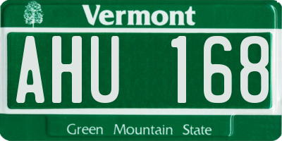 VT license plate AHU168
