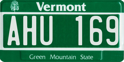 VT license plate AHU169