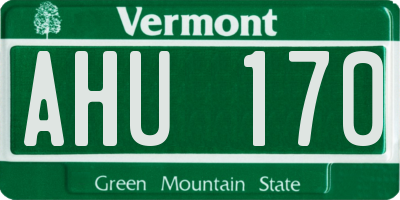 VT license plate AHU170