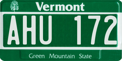 VT license plate AHU172
