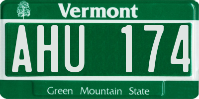 VT license plate AHU174