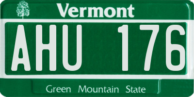 VT license plate AHU176