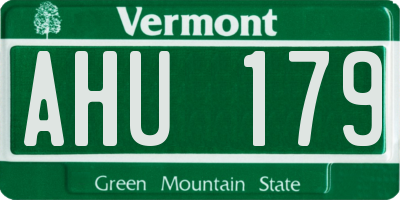 VT license plate AHU179