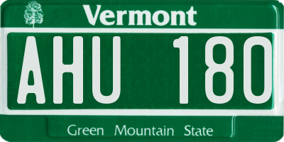 VT license plate AHU180