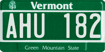 VT license plate AHU182