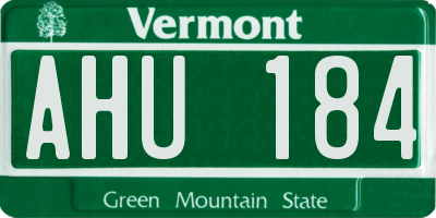 VT license plate AHU184