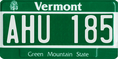 VT license plate AHU185