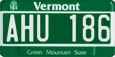 VT license plate AHU186