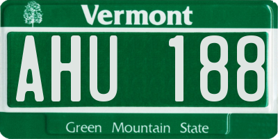 VT license plate AHU188