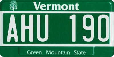 VT license plate AHU190