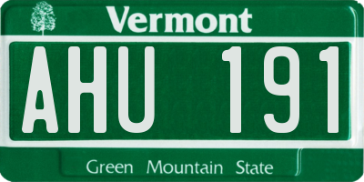 VT license plate AHU191