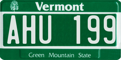VT license plate AHU199