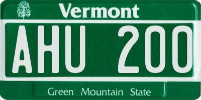 VT license plate AHU200
