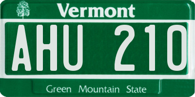 VT license plate AHU210