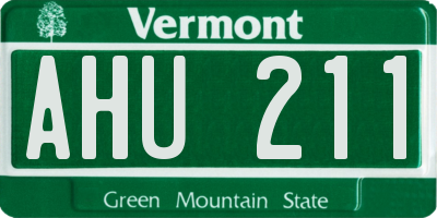 VT license plate AHU211
