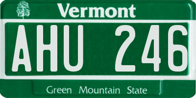 VT license plate AHU246