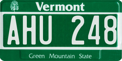 VT license plate AHU248