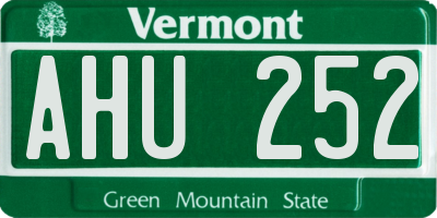 VT license plate AHU252
