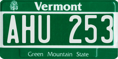 VT license plate AHU253
