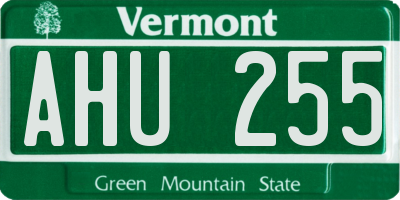 VT license plate AHU255