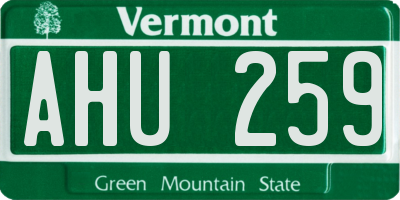 VT license plate AHU259