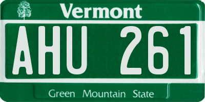 VT license plate AHU261