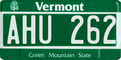 VT license plate AHU262