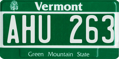 VT license plate AHU263