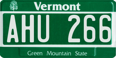 VT license plate AHU266