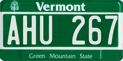 VT license plate AHU267