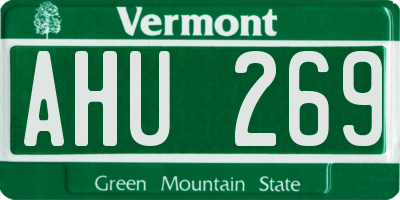 VT license plate AHU269