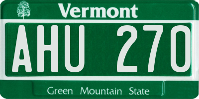 VT license plate AHU270