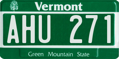 VT license plate AHU271
