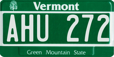 VT license plate AHU272