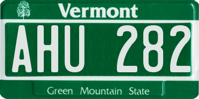 VT license plate AHU282