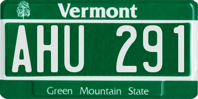 VT license plate AHU291