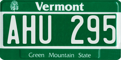 VT license plate AHU295