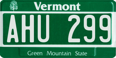VT license plate AHU299