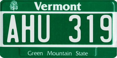 VT license plate AHU319