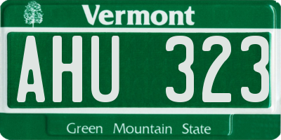 VT license plate AHU323