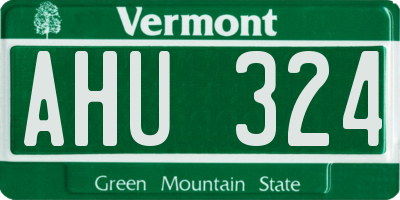 VT license plate AHU324