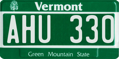 VT license plate AHU330
