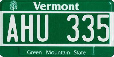 VT license plate AHU335