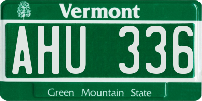 VT license plate AHU336