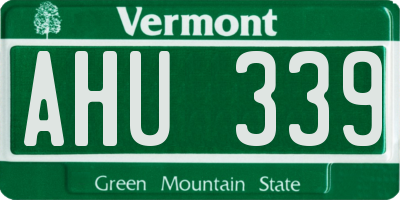 VT license plate AHU339