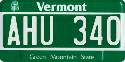 VT license plate AHU340