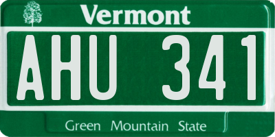 VT license plate AHU341