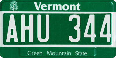 VT license plate AHU344